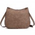 LT1727 - Miss Lulu Suede Effect Cross Body Saddle Bag Brown